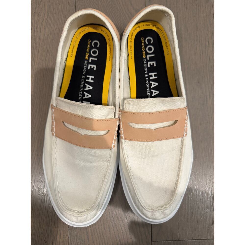 Cole Haan Men's GrandPrø Rally White Canvas Penny Loafer Boat Shoes Size 11 - Picture 5 of 8